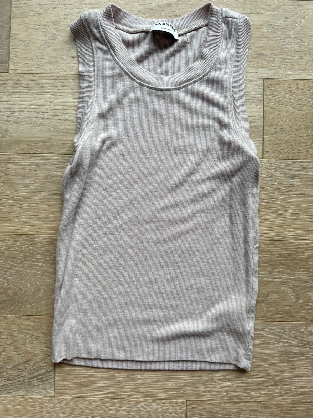 LNA Ribbed Tank Top in Light Taupe